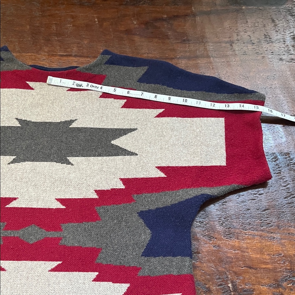 THML Aztec Tribal Top Blanket Shirt Sweater Cropped Multicolor Size S (EUC) - Picture 9 of 10
